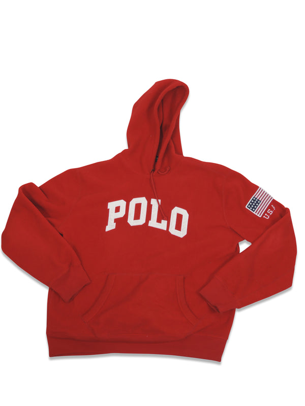 Polo Ralph Lauren Red Fleece White Logo Sweatshirt