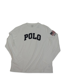 Polo Ralph Lauren White long sleeve T- shirt  U.S.A  Flag  Patch